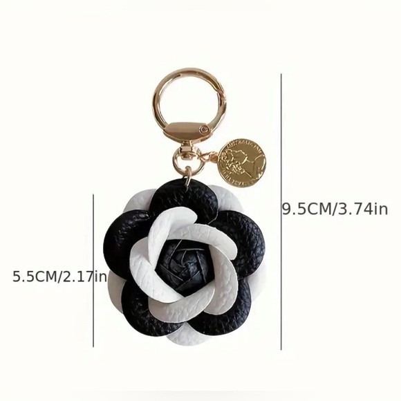 Camellia Flower Keychain Bag Charm - Picture 2 of 5